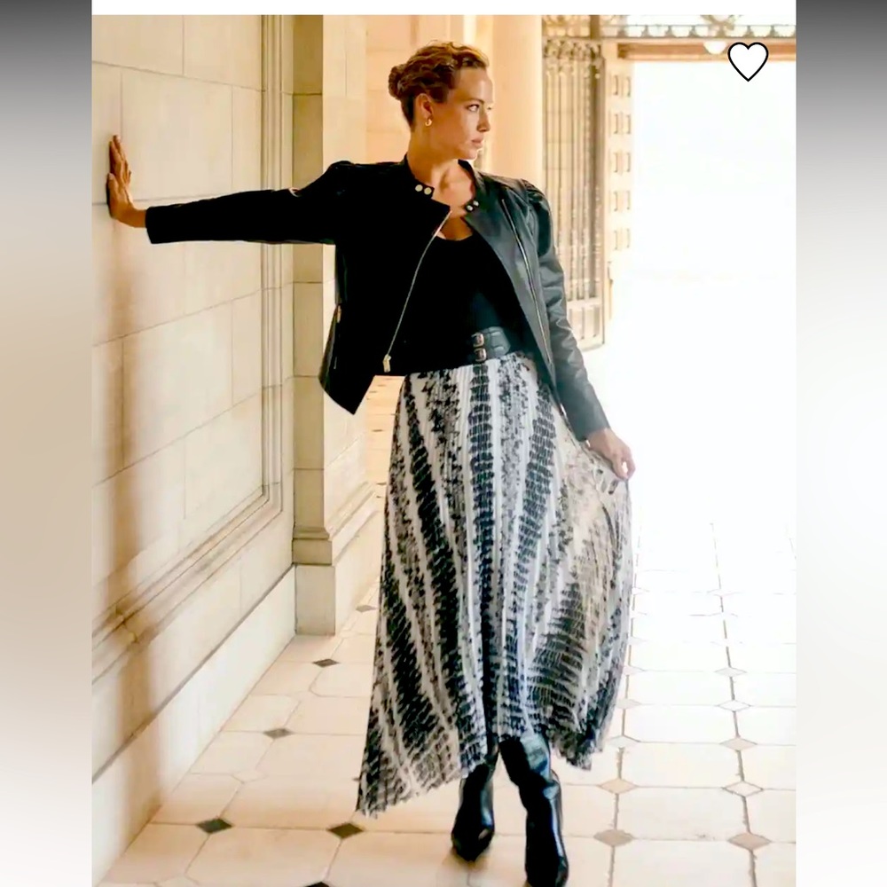 WHBM Pleated Midi Skirt